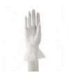 Lace Gloves Wrist Ruffle White