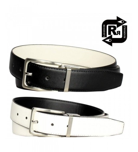 Reversible Plain Steel Leather Belt Black