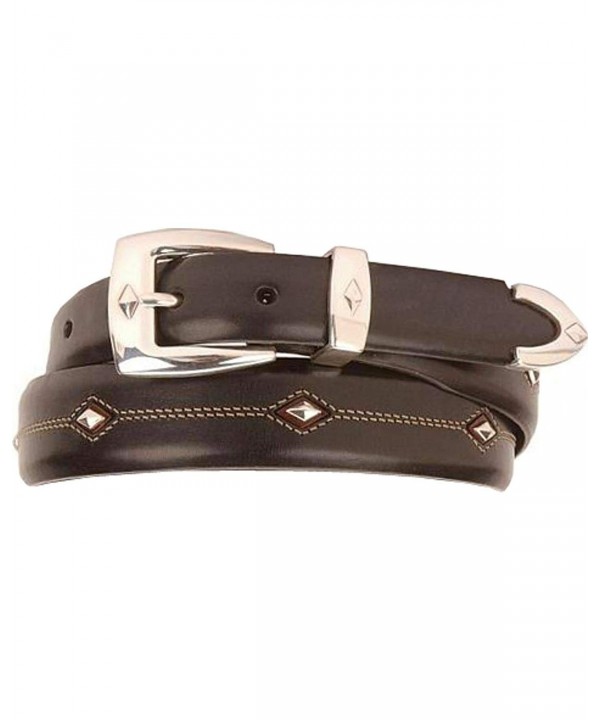 Denver Diamond Leather Belt BLACK