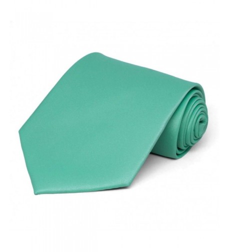 TieMart Aquamarine Solid Color Necktie