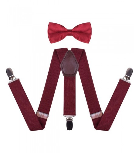 WDSKY Toddler Suspenders Adjustable Burgundy