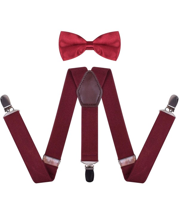 WDSKY Toddler Suspenders Adjustable Burgundy