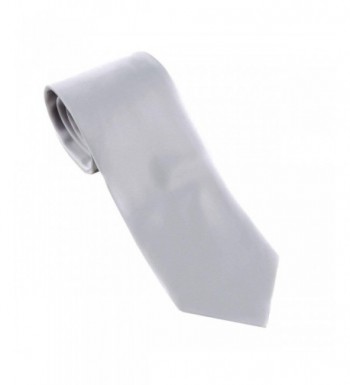 Mens Solid Neck Tie Silver