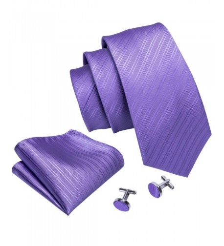 Purple Necktie Hanky Cufflinks Solid