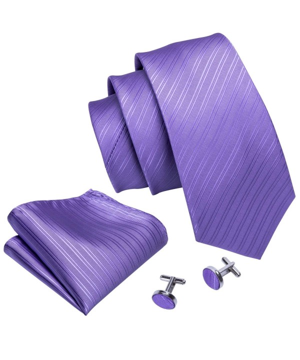 Purple Necktie Hanky Cufflinks Solid