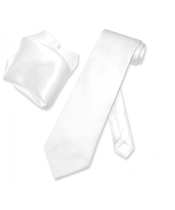 Biagio Solid WHITE NeckTie Handkerchief