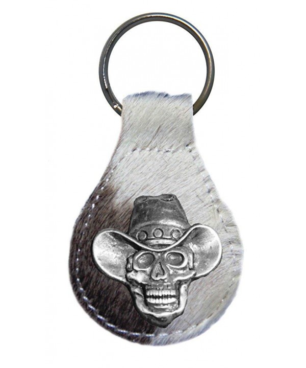 Cowboy Skull leather keychain Hair