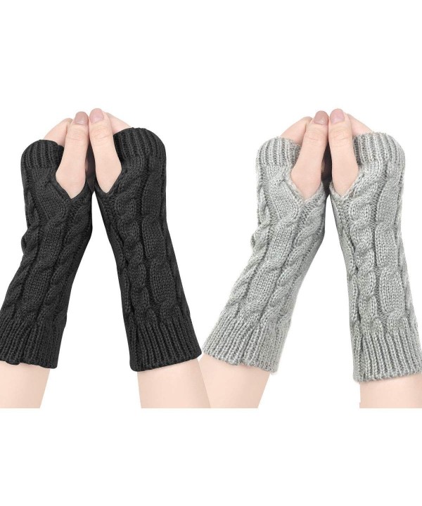 Womens Cable Knit Fingerless Glove