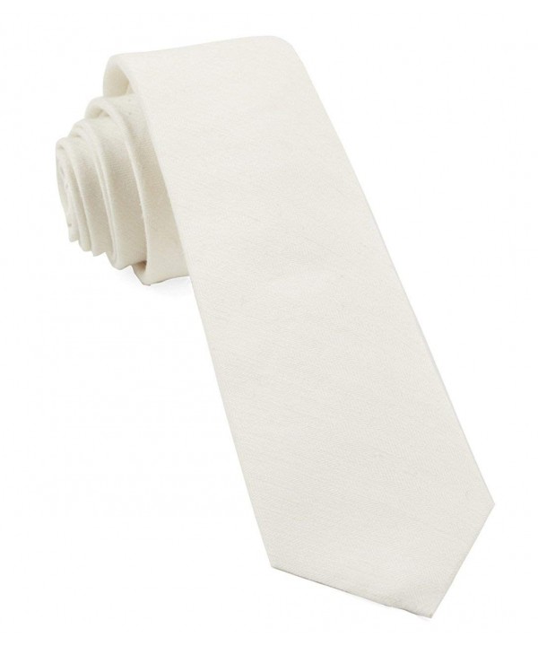 Tie Linen Blend Ivory Skinny