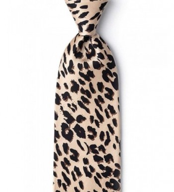 Taupe Silk Leopard Print Necktie