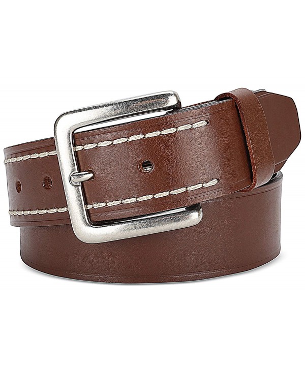 Grain white stitch leather buckle