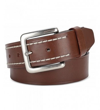 Grain white stitch leather buckle