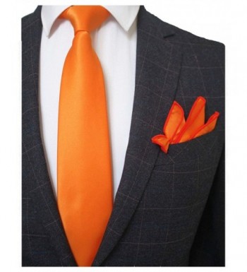 JEMYGINS Orange Necktie Pocket Square