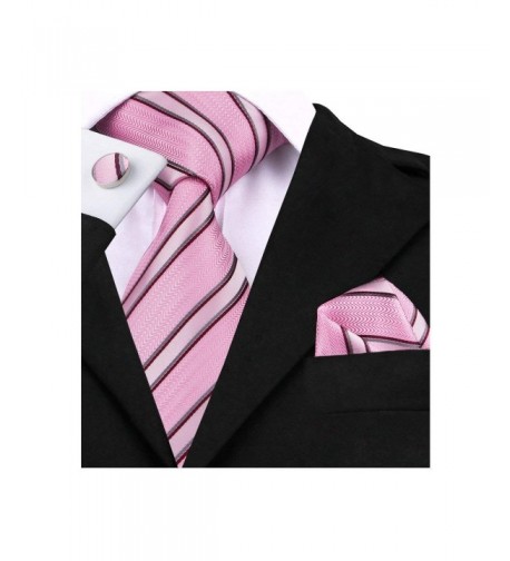 Hi Tie Striped Handkerchief Cufflinks Jacquard