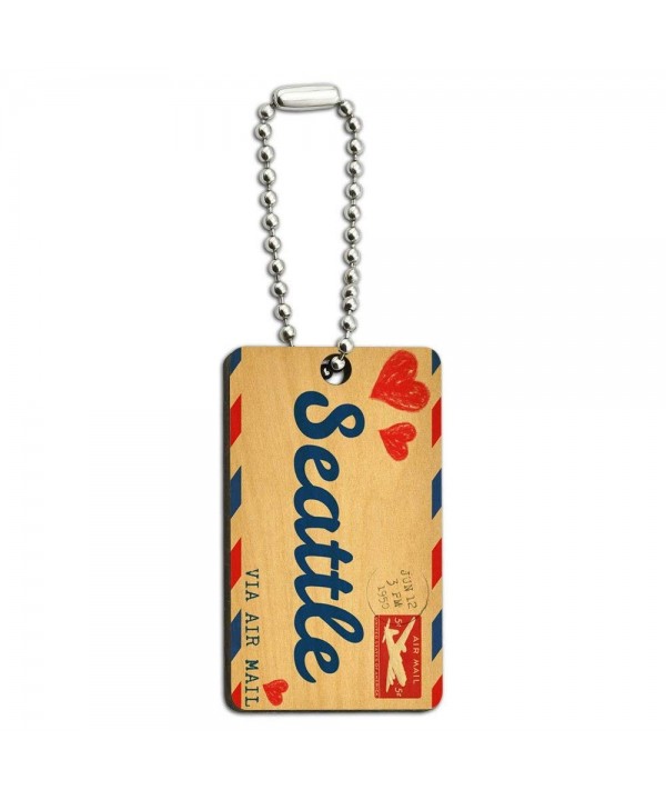 Postcard Seattle Wooden Rectangle Chain