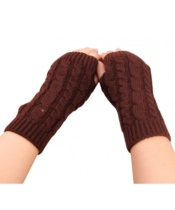 Womens Crochet Fingerless Gloves Typing