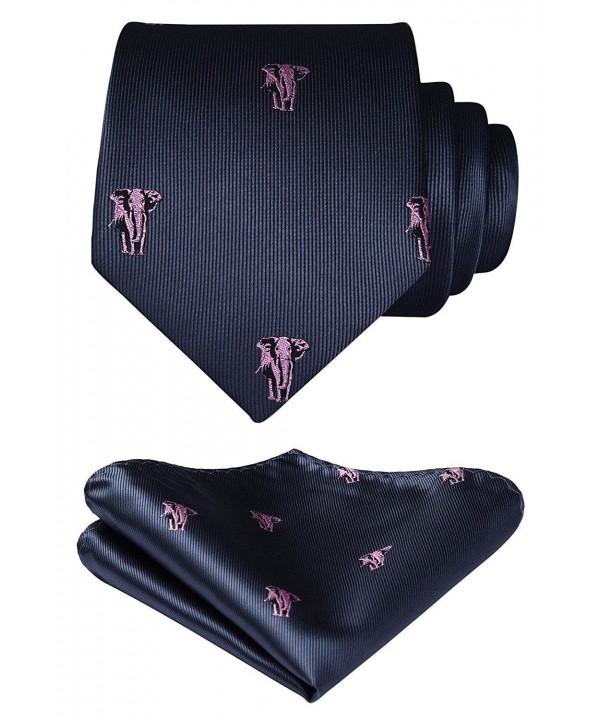 HISDERN Elephant Handkerchief Necktie Pocket