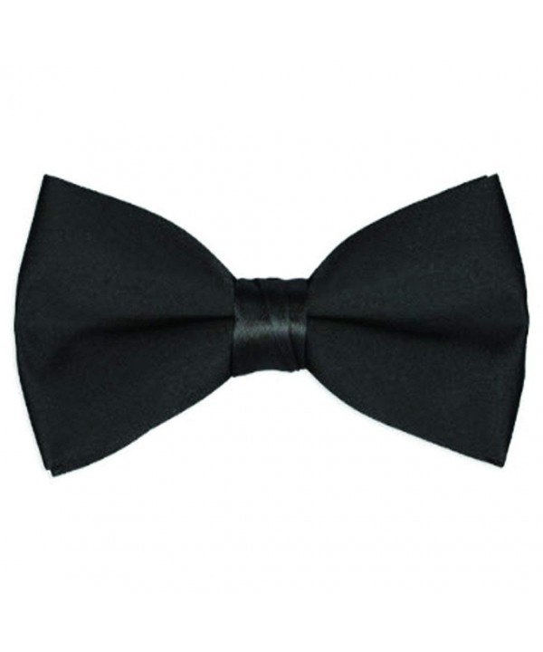 Creanoso Mens Black Bow Tie