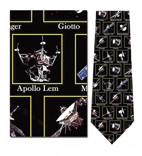 Black Space Craft Satellites Necktie