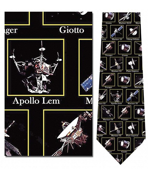 Black Space Craft Satellites Necktie Black Space Craft Satellites Necktie