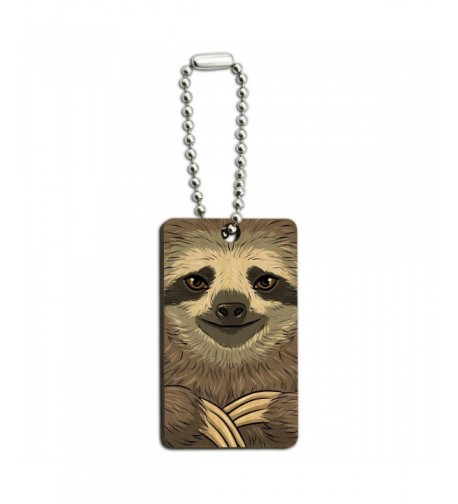 Sloth Face Wooden Rectangle Chain