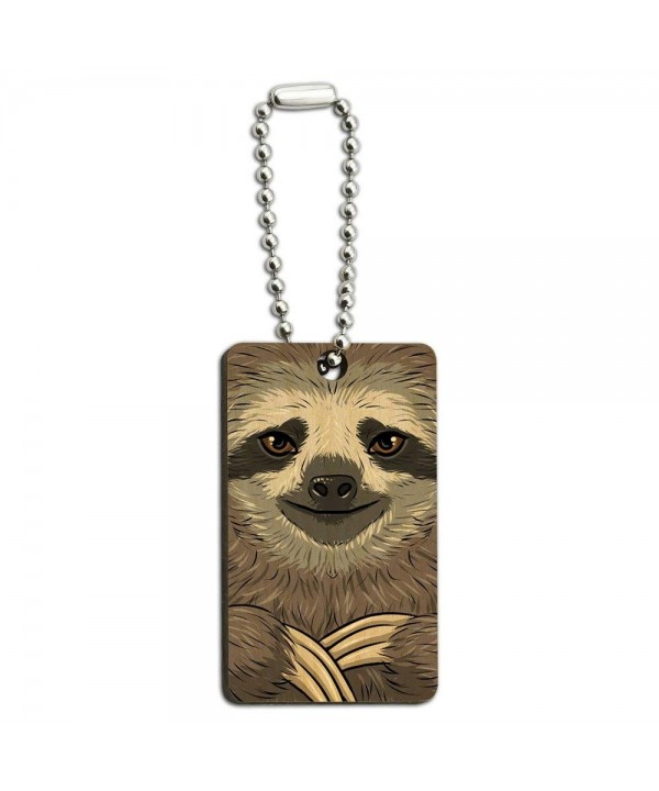 Sloth Face Wooden Rectangle Chain