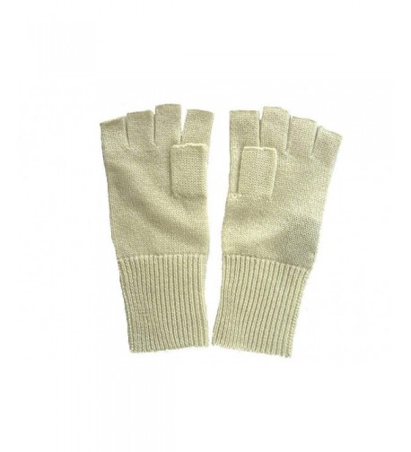 Cream Cashmere Fingerless Finger Gloves