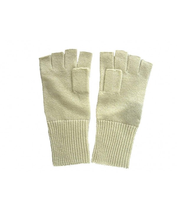 Cream Cashmere Fingerless Finger Gloves