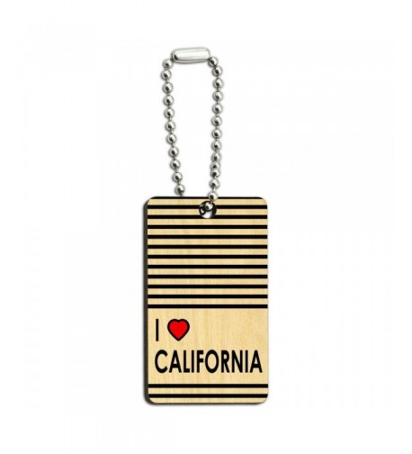 Heart California Wooden Rectangle Chain
