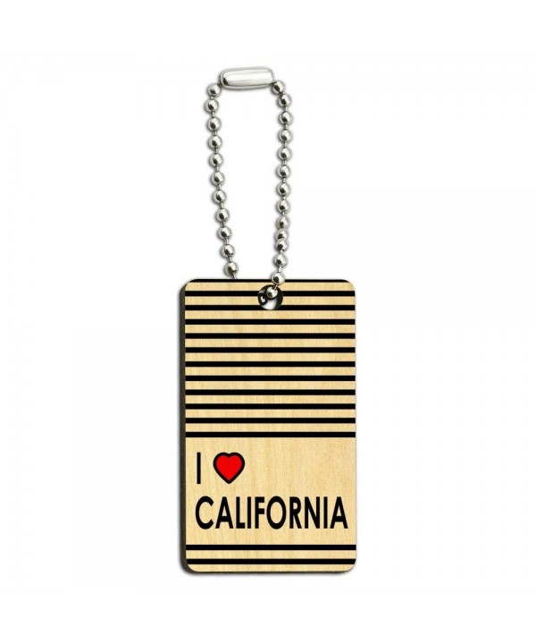 Heart California Wooden Rectangle Chain