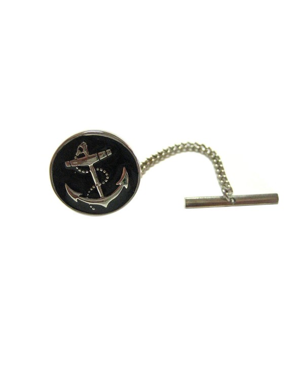 Black Nautical Anchor Tie Tack