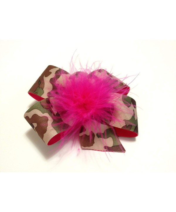 Girls Camouflage Feather Accessory Barrette