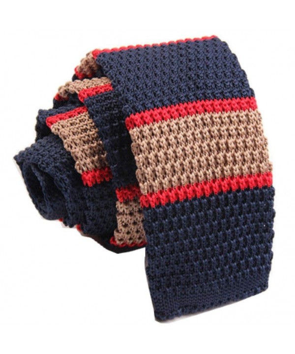 D berite Striped Skinny Knitted Necktie D berite Striped Skinny Knitted Necktie