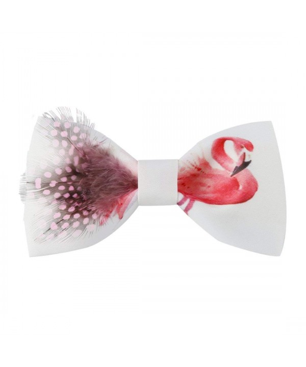 Pink Wave Feather Flamingo White
