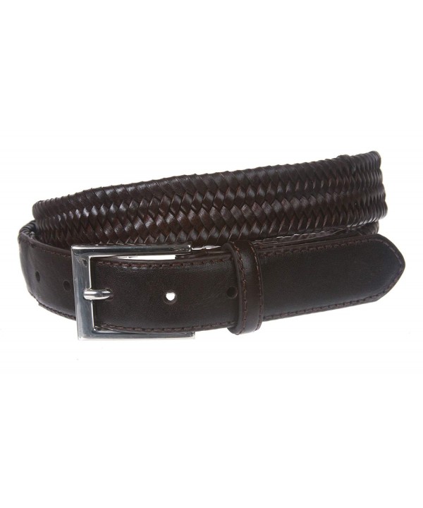 Mens Comfort Stretch Braided Leather