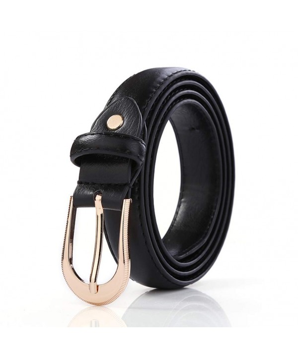 Womens Skinny Leather Buckle Simple