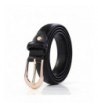 Womens Skinny Leather Buckle Simple
