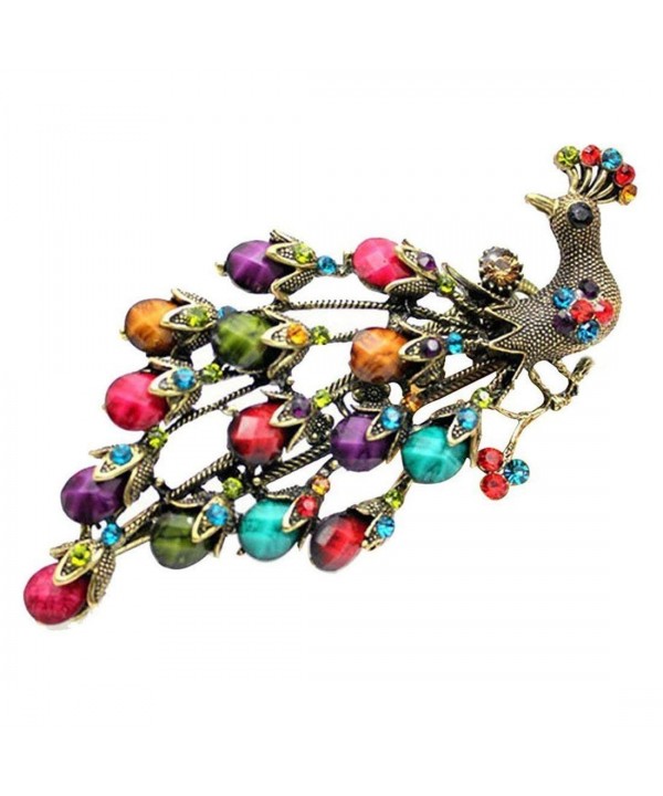 peacock hairpin Vintage Crystal Duckbill