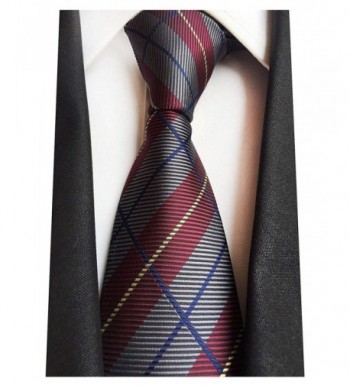 MENDENG Classic Plaids Jacquard Necktie