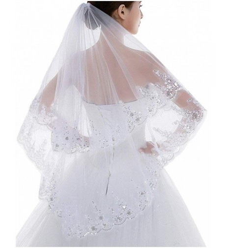 Setwell Elegant Sequins Wedding Fingertip