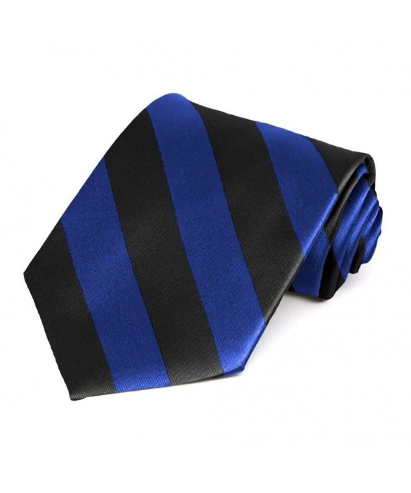 Royal Blue Black Striped Tie