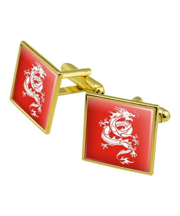 Tribal Dragon Asian Square Cufflink