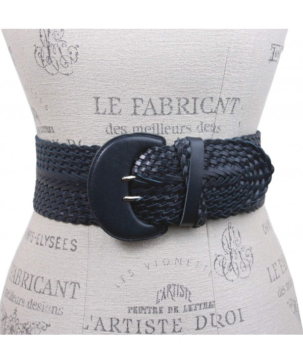 Womens Waist Braided Woven Leather