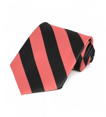 Coral and Black Striped Tie