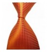 Orange Checked Jacquard Woven Necktie