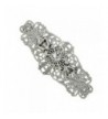 Silver Tone Crystal Floral Filigree Barrette