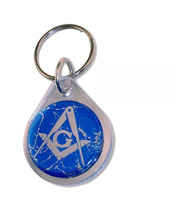 Masonic Domed Keychain Crackle Background