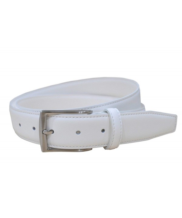 Mens White Genuine Leather Belt