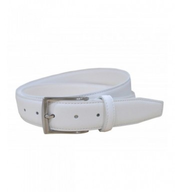 Mens White Genuine Leather Belt