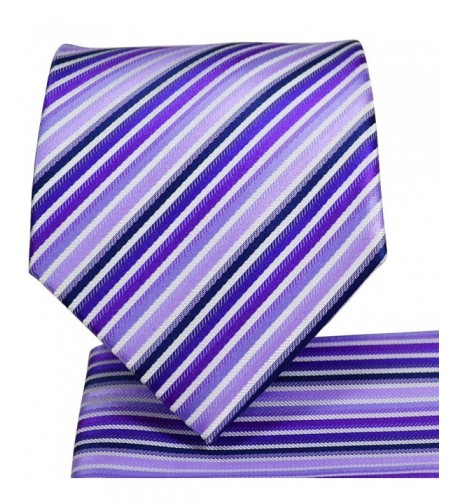Striped Mens Necktie Pocket Square